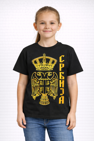 Majica Srbija crna zlatna